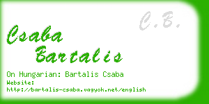 csaba bartalis business card